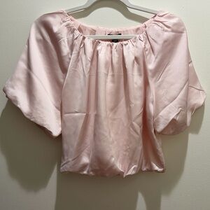 NWOT Ann Taylor Light Pink Blouse Bubble Sleeve